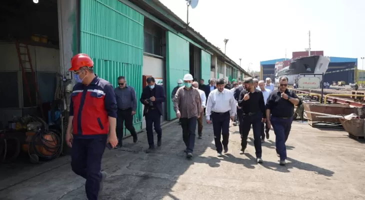 بازدید مدیرعامل شرکت کشتیرانی جمهوری اسلامی ایران از پروژه ساخت کشتی در صدرا
