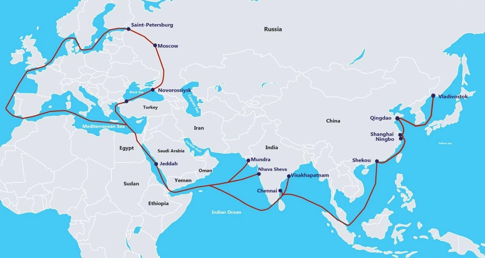 افزایش حمل و نقل دریایی کانتینری میان روسیه و هند در سال 2023