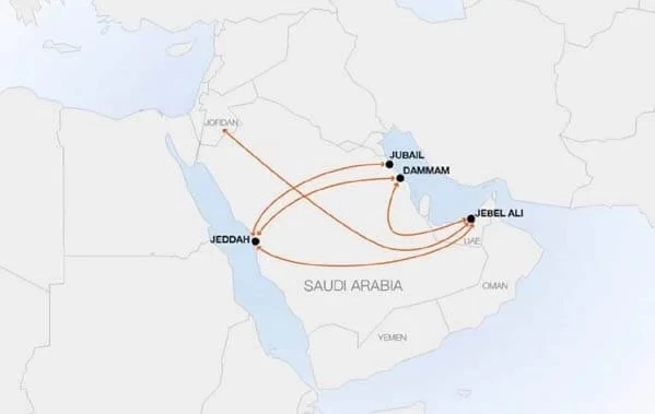 کریدور زمینی امارات و عربستان مسیر جایگزین کشتیرانی هاپاک لوید