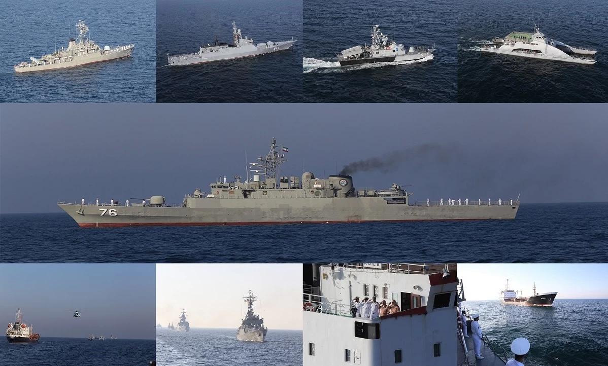 ورود ناوگان دریایی چین و روسیه به آب های سرزمینی ایران + عکس
