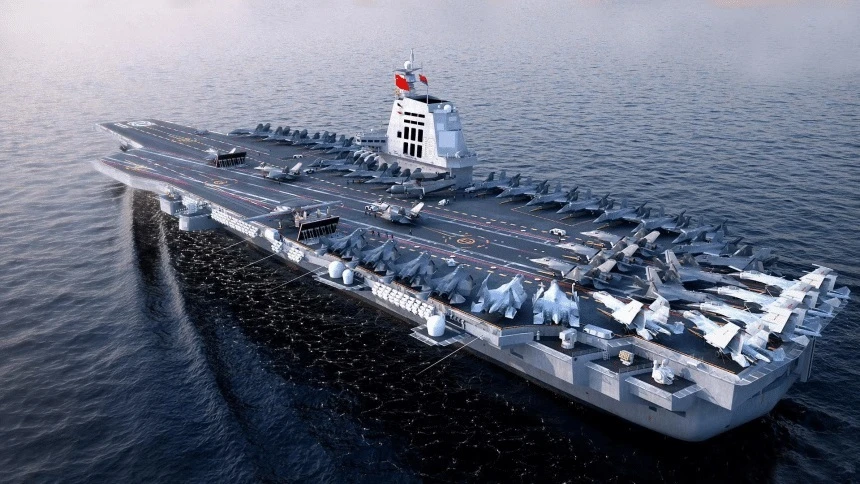 ناو هواپیمابر فوجیان بزرگ ترین کشتی نیروی دریایی چین + عکس